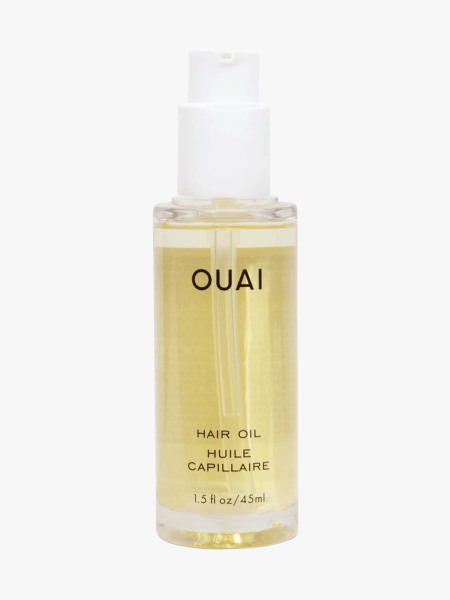 Ouai Hair Oil in branded component on a light gray background