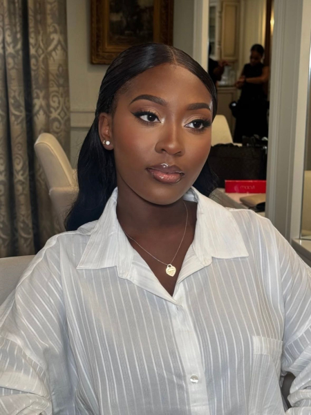 Black woman wearing makeup