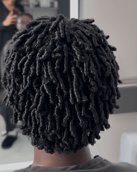 Image of finger coils on 4C natural hair